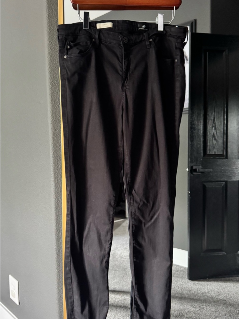 AG Adriano Goldschmied Black Mid-Rise Cigarette Jeans